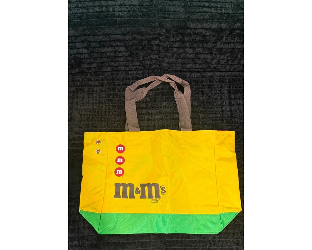 Vintage 1993 M&Ms Canvas Tote Bag Yellow Green Cyrk Mars Inc Taiwan Like New